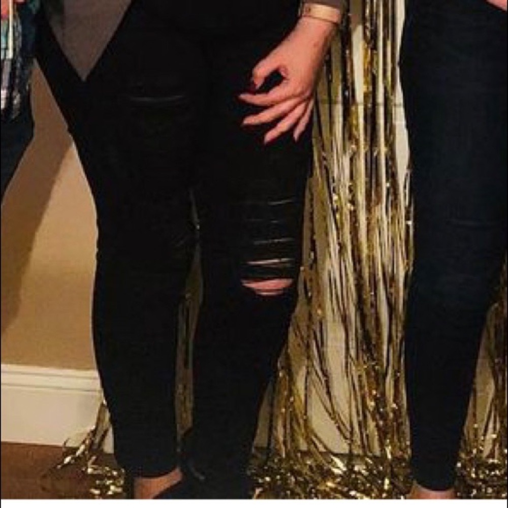 Express black ripped jeans